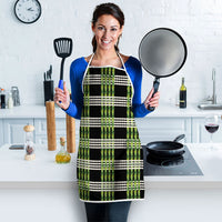 Aloha Hawaii Pakalana Pikake Lei Apron Palaka Inspired Hawaiian-plaid Black