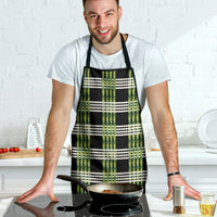 Aloha Hawaii Pakalana Pikake Lei Apron Palaka Inspired Hawaiian-plaid Black