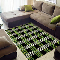 Aloha Hawaii Pakalana Pikake Lei Area Rug Palaka Inspired Hawaiian-plaid Black