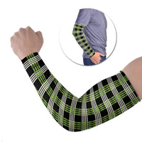 Aloha Hawaii Pakalana Pikake Lei Arm Sleeves Palaka Inspired Hawaiian-plaid Black