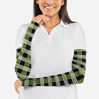 Aloha Hawaii Pakalana Pikake Lei Arm Sleeves Palaka Inspired Hawaiian-plaid Black