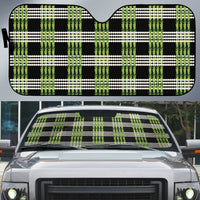 Aloha Hawaii Pakalana Pikake Lei Auto Sun Shade Palaka Inspired Hawaiian-plaid Black