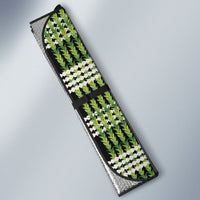Aloha Hawaii Pakalana Pikake Lei Auto Sun Shade Palaka Inspired Hawaiian-plaid Black
