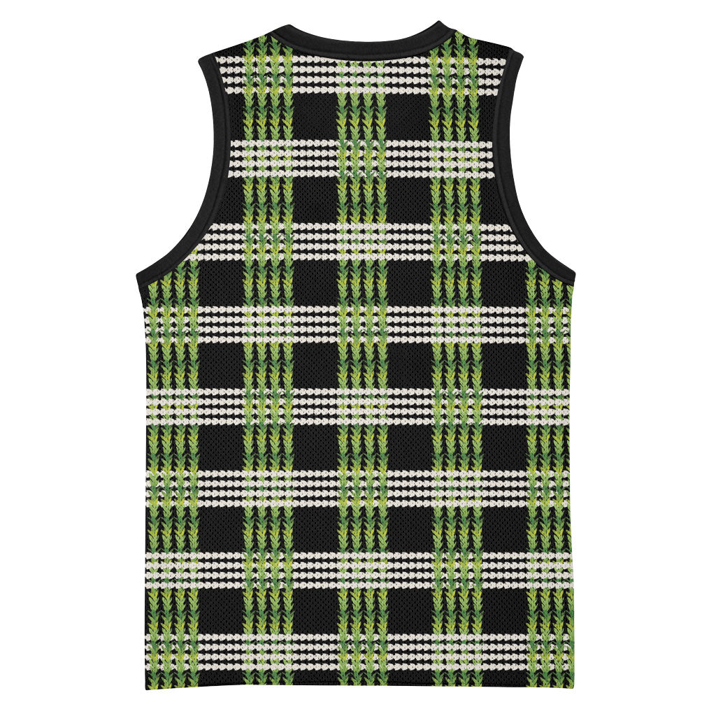 Aloha Hawaii Pakalana Pikake Lei Basketball Jersey Palaka Inspired Hawaiian-plaid Black