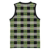 Aloha Hawaii Pakalana Pikake Lei Basketball Jersey Palaka Inspired Hawaiian-plaid Black