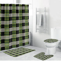 Aloha Hawaii Pakalana Pikake Lei Bathroom Set Palaka Inspired Hawaiian-plaid Black