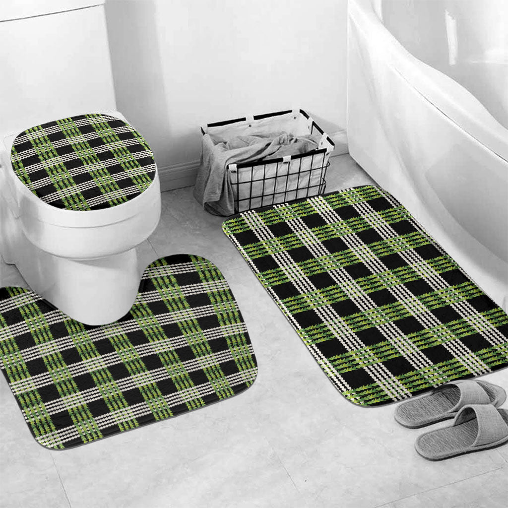 Aloha Hawaii Pakalana Pikake Lei Bathroom Set Palaka Inspired Hawaiian-plaid Black
