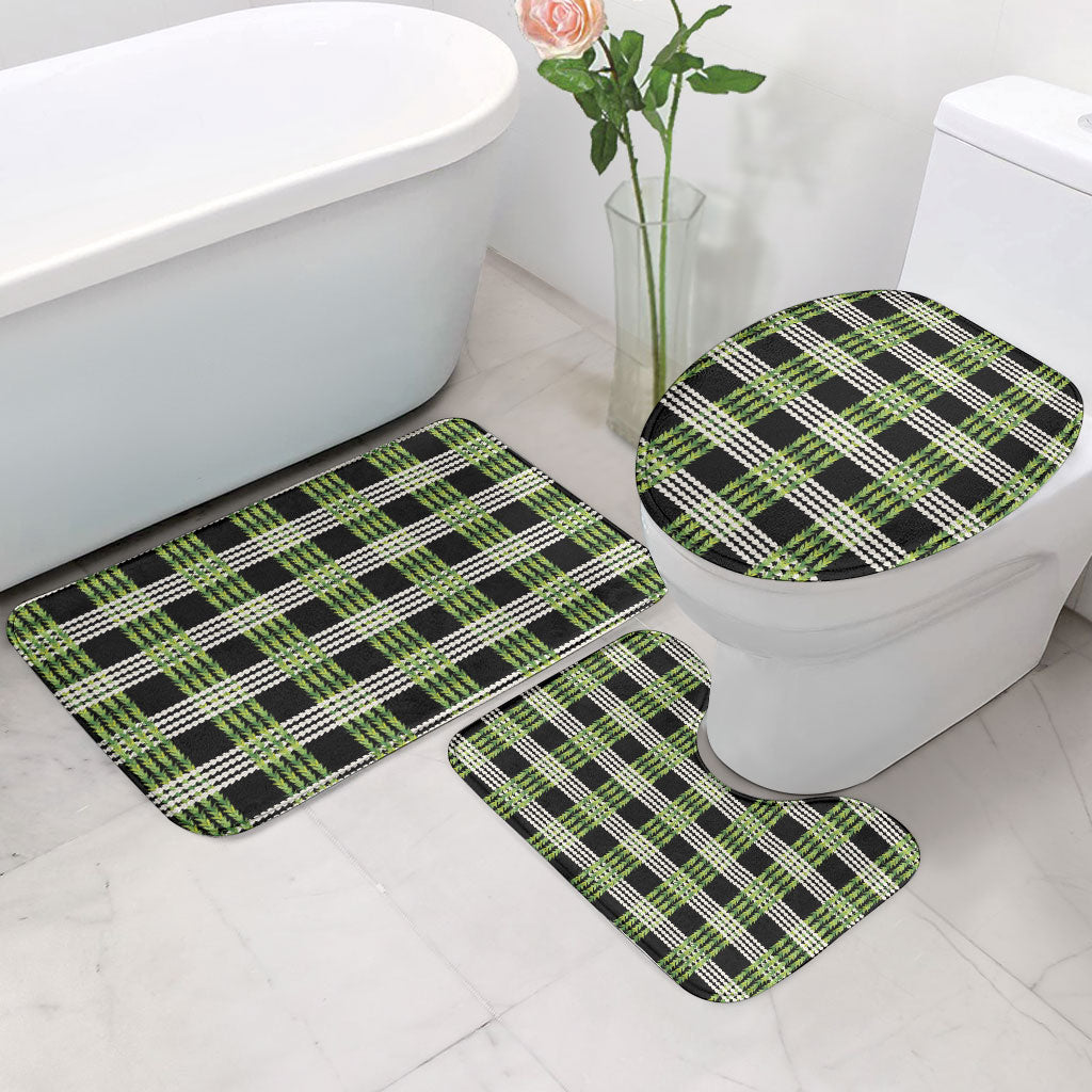 Aloha Hawaii Pakalana Pikake Lei Bathroom Set Palaka Inspired Hawaiian-plaid Black