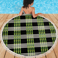 Aloha Hawaii Pakalana Pikake Lei Beach Blanket Palaka Inspired Hawaiian-plaid Black