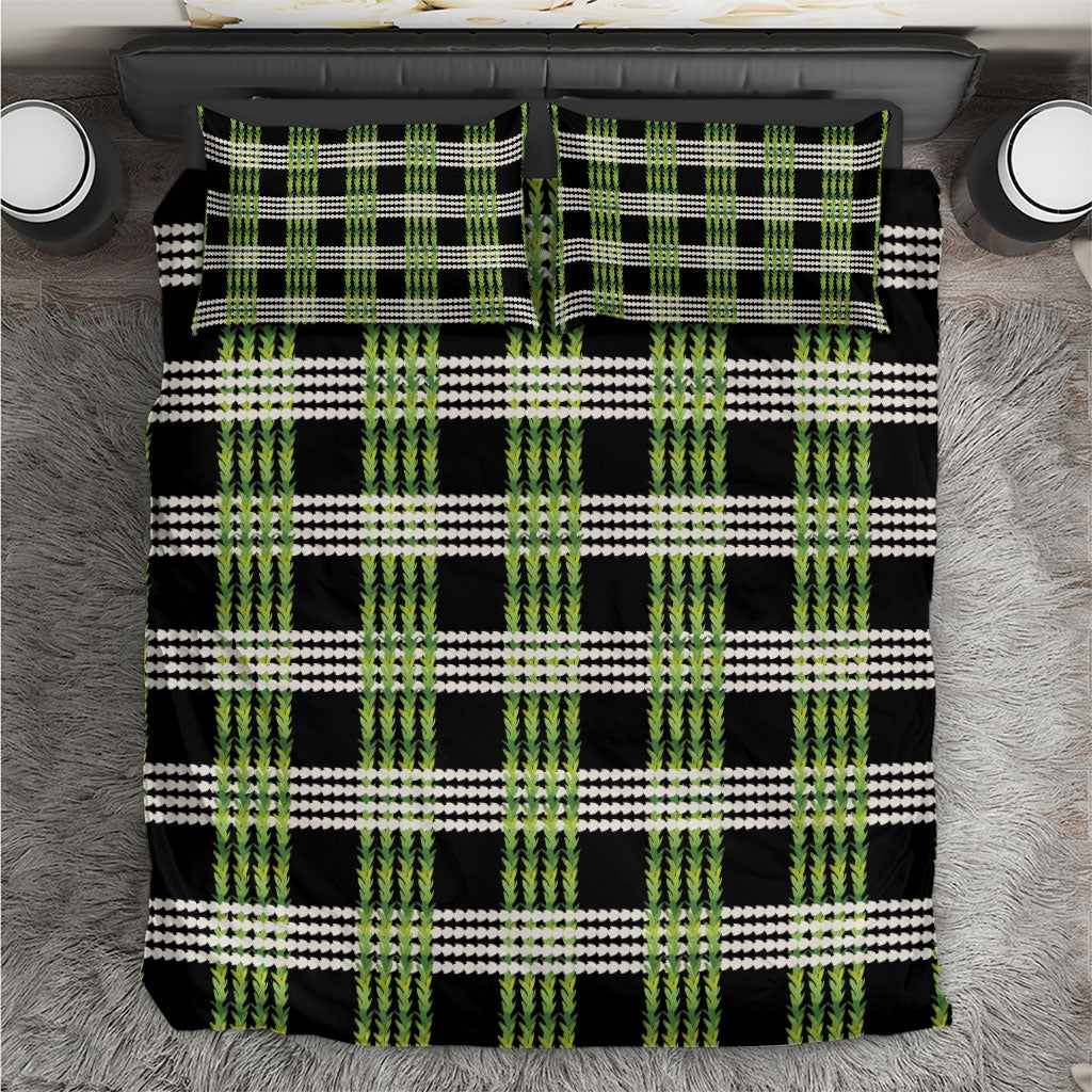 Aloha Hawaii Pakalana Pikake Lei Bedding Set Palaka Inspired Hawaiian-plaid Black LT14 Black - Polynesian Pride