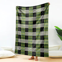 Aloha Hawaii Pakalana Pikake Lei Blanket Palaka Inspired Hawaiian-plaid Black