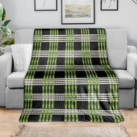Aloha Hawaii Pakalana Pikake Lei Blanket Palaka Inspired Hawaiian-plaid Black