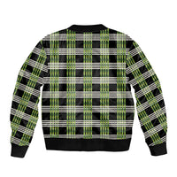 Aloha Hawaii Pakalana Pikake Lei Bomber Jacket Palaka Inspired Hawaiian-plaid Black