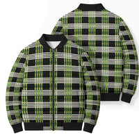 Aloha Hawaii Pakalana Pikake Lei Bomber Puffer Jacket Palaka Inspired Hawaiian-plaid Black