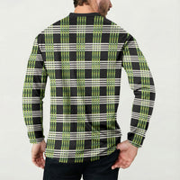 Aloha Hawaii Pakalana Pikake Lei Button Sweatshirt Palaka Inspired Hawaiian-plaid Black