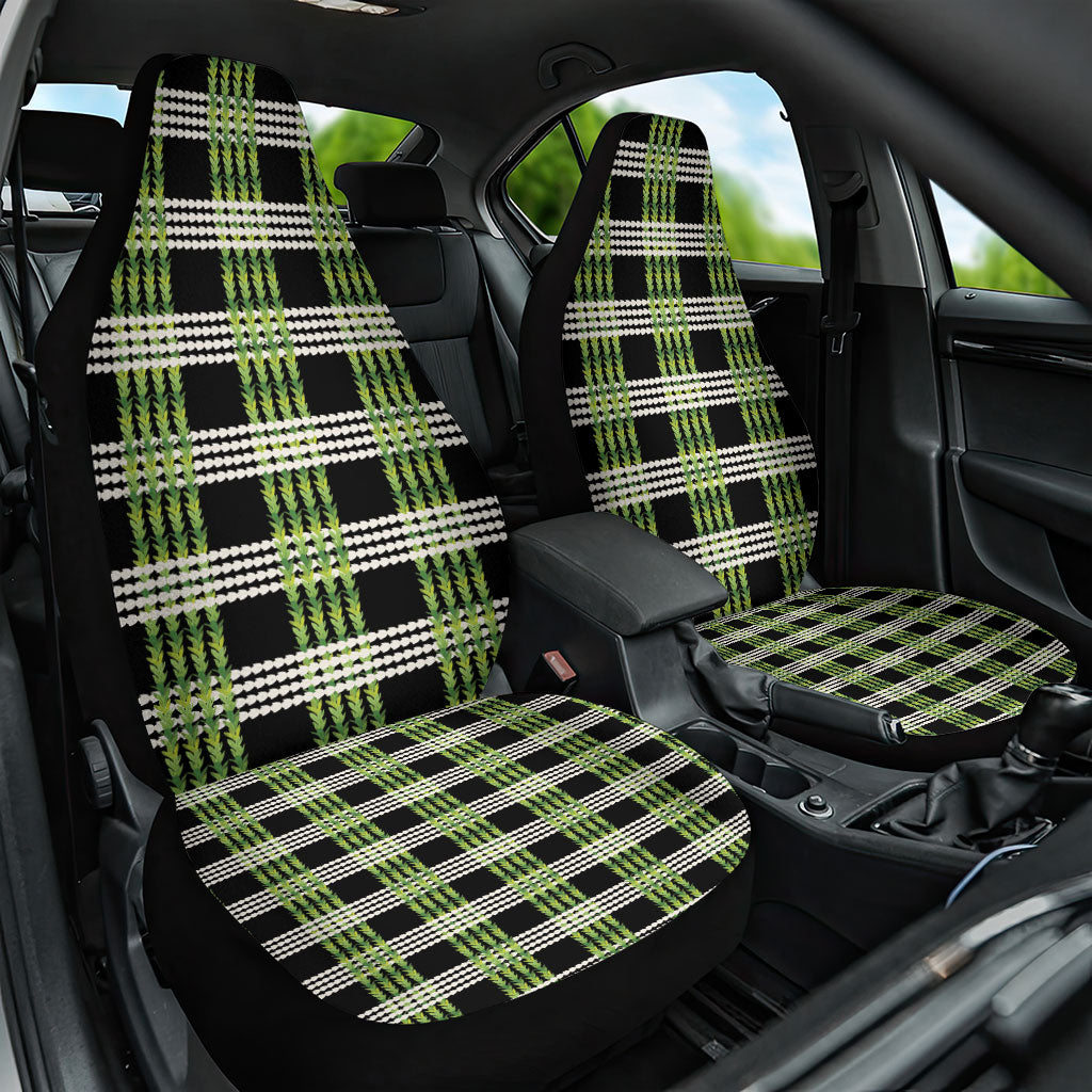 Aloha Hawaii Pakalana Pikake Lei Car Seat Cover Palaka Inspired Hawaiian-plaid Black
