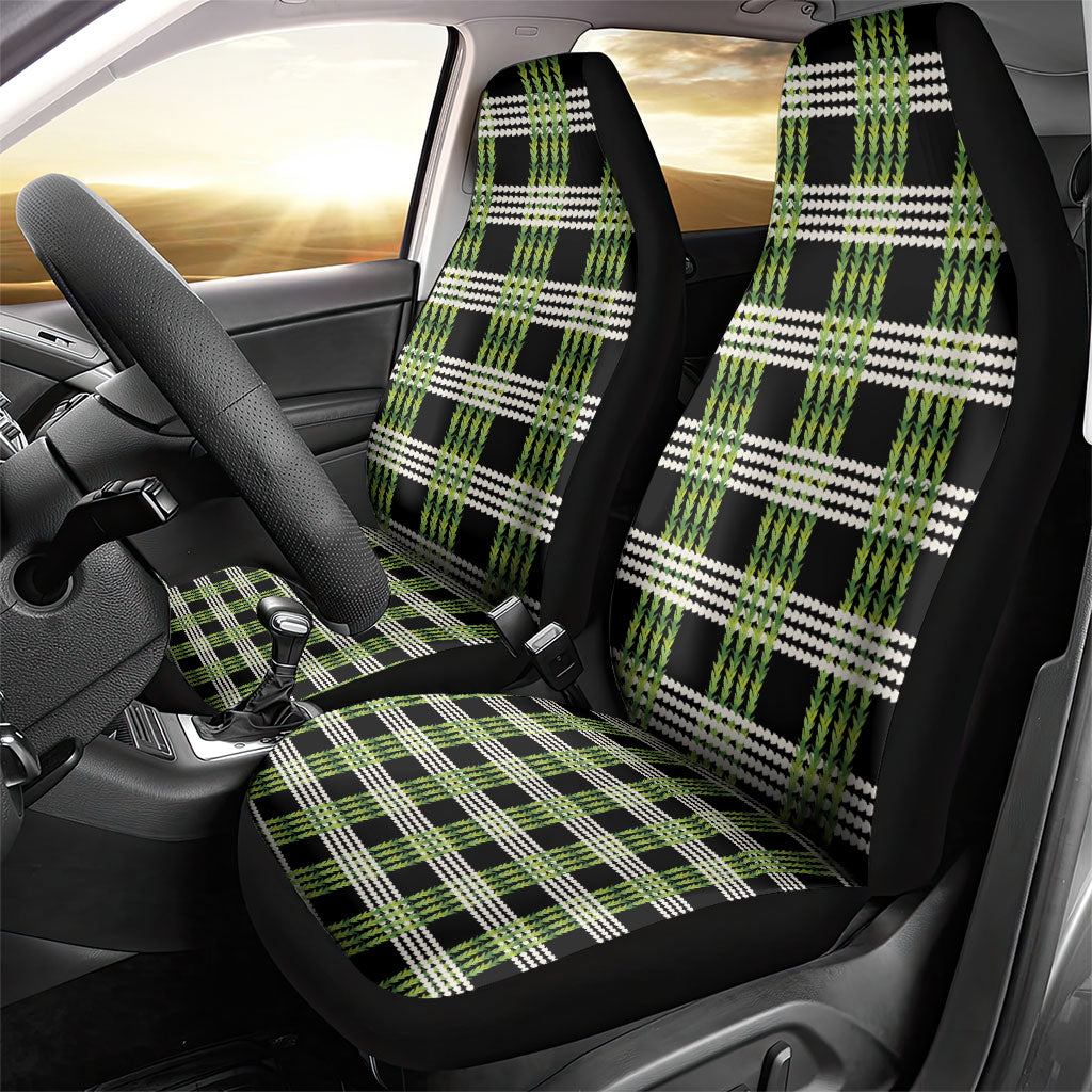 Aloha Hawaii Pakalana Pikake Lei Car Seat Cover Palaka Inspired Hawaiian-plaid Black