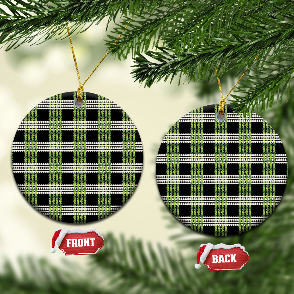 Aloha Hawaii Pakalana Pikake Lei Ceramic Ornament Palaka Inspired Hawaiian-plaid Black