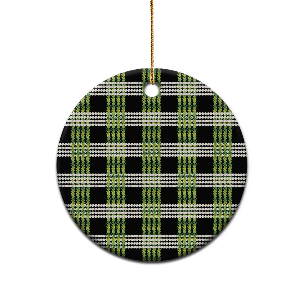 Aloha Hawaii Pakalana Pikake Lei Ceramic Ornament Palaka Inspired Hawaiian-plaid Black