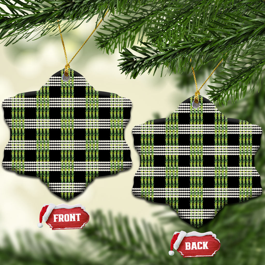 Aloha Hawaii Pakalana Pikake Lei Ceramic Ornament Palaka Inspired Hawaiian-plaid Black