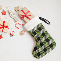 Aloha Hawaii Pakalana Pikake Lei Christmas Stocking Palaka Inspired Hawaiian-plaid Black