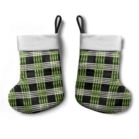 Aloha Hawaii Pakalana Pikake Lei Christmas Stocking Palaka Inspired Hawaiian-plaid Black