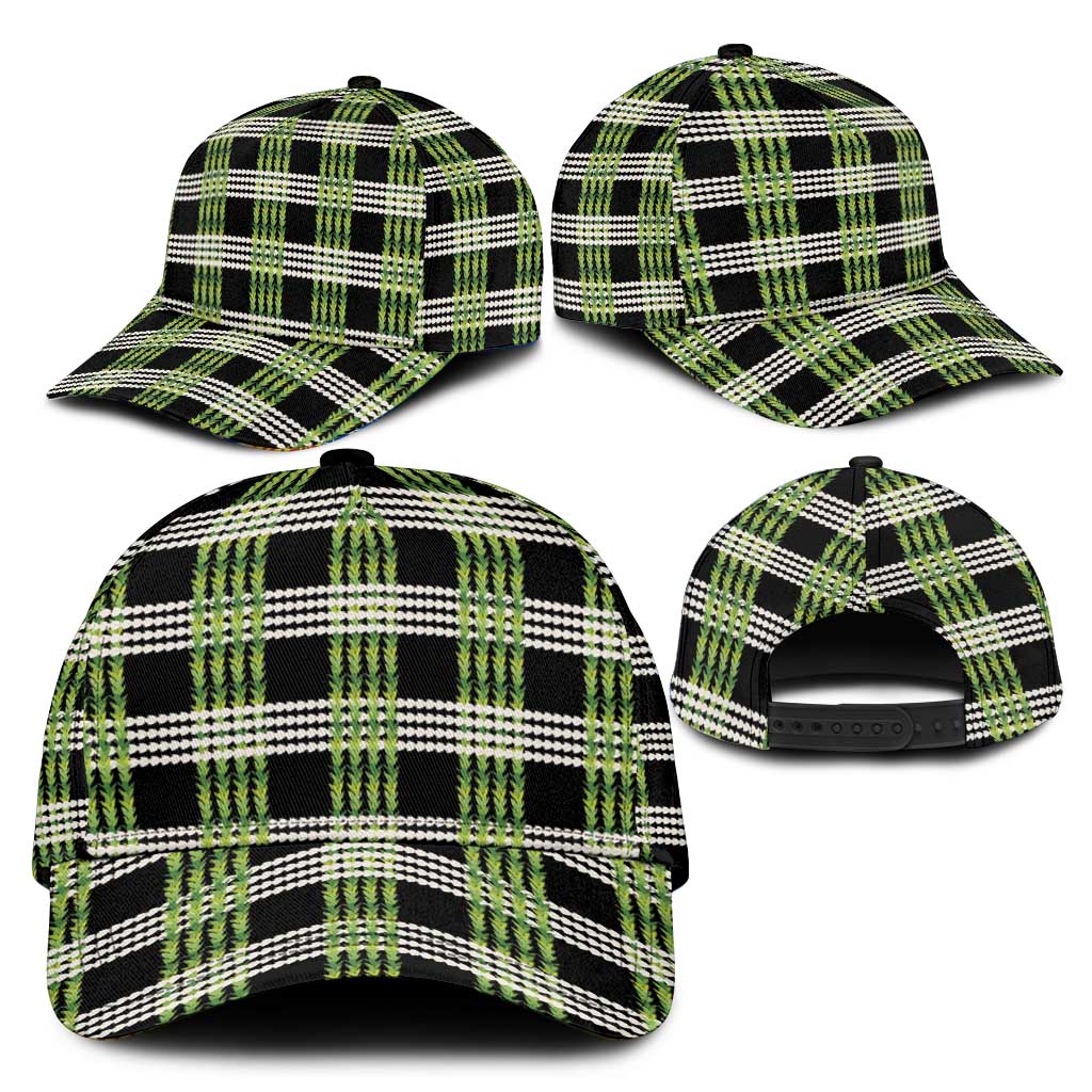 Aloha Hawaii Pakalana Pikake Lei Classic Cap Palaka Inspired Hawaiian-plaid Black