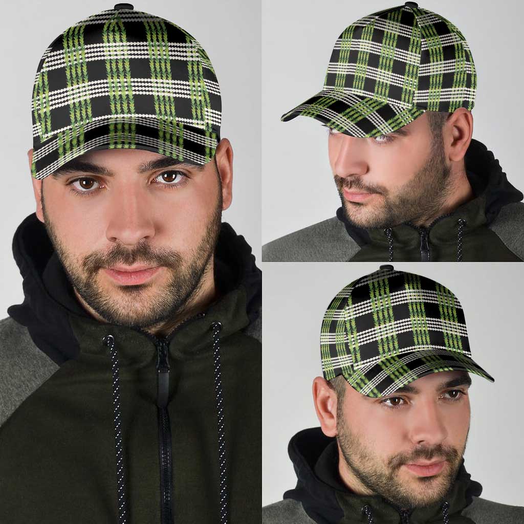 Aloha Hawaii Pakalana Pikake Lei Classic Cap Palaka Inspired Hawaiian-plaid Black