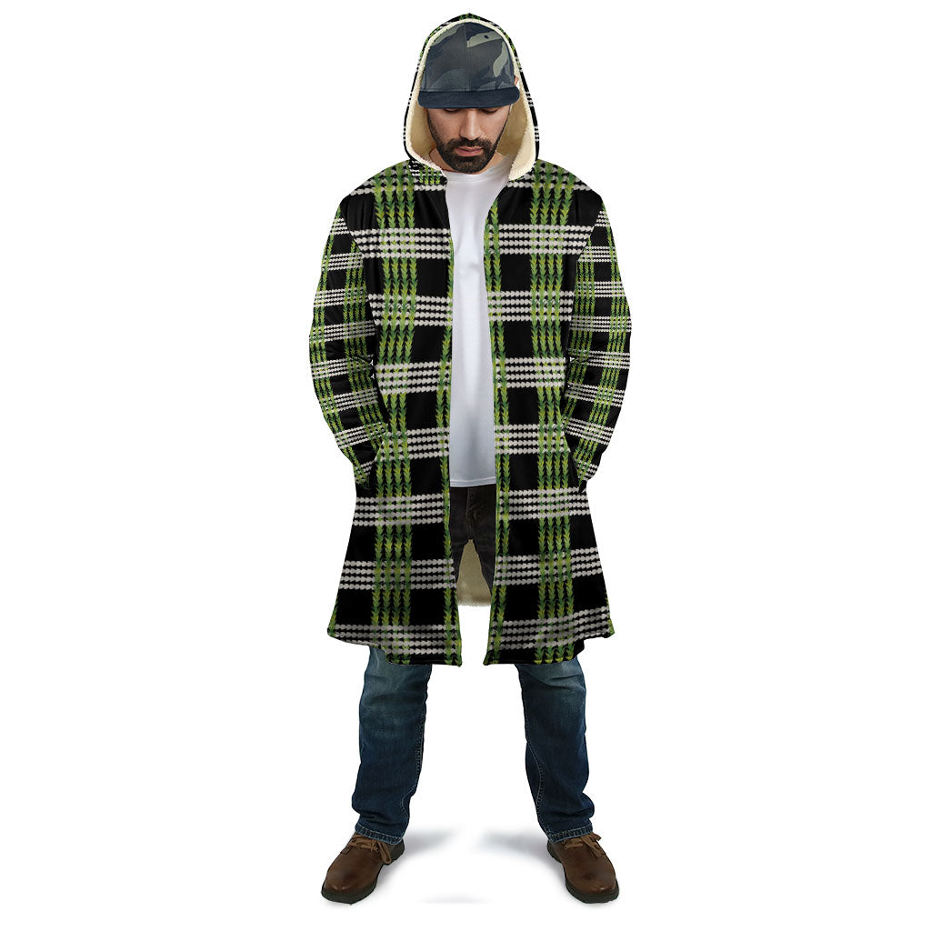Aloha Hawaii Pakalana Pikake Lei Cloak Palaka Inspired Hawaiian-plaid Black