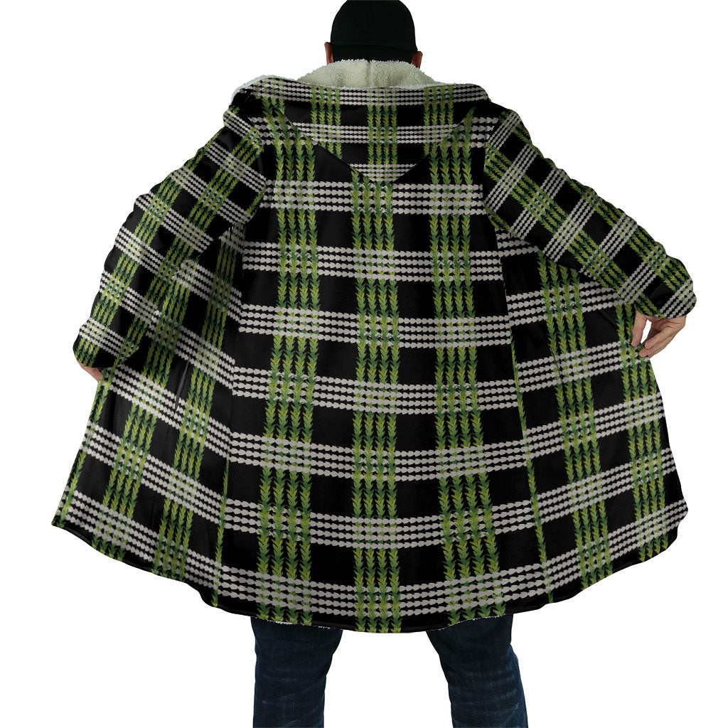 Aloha Hawaii Pakalana Pikake Lei Cloak Palaka Inspired Hawaiian-plaid Black
