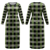 Aloha Hawaii Pakalana Pikake Lei Couples Matching Long Sleeve Bodycon Dress and Long Sleeve Button Shirt Palaka Inspired Hawaiian-plaid Black