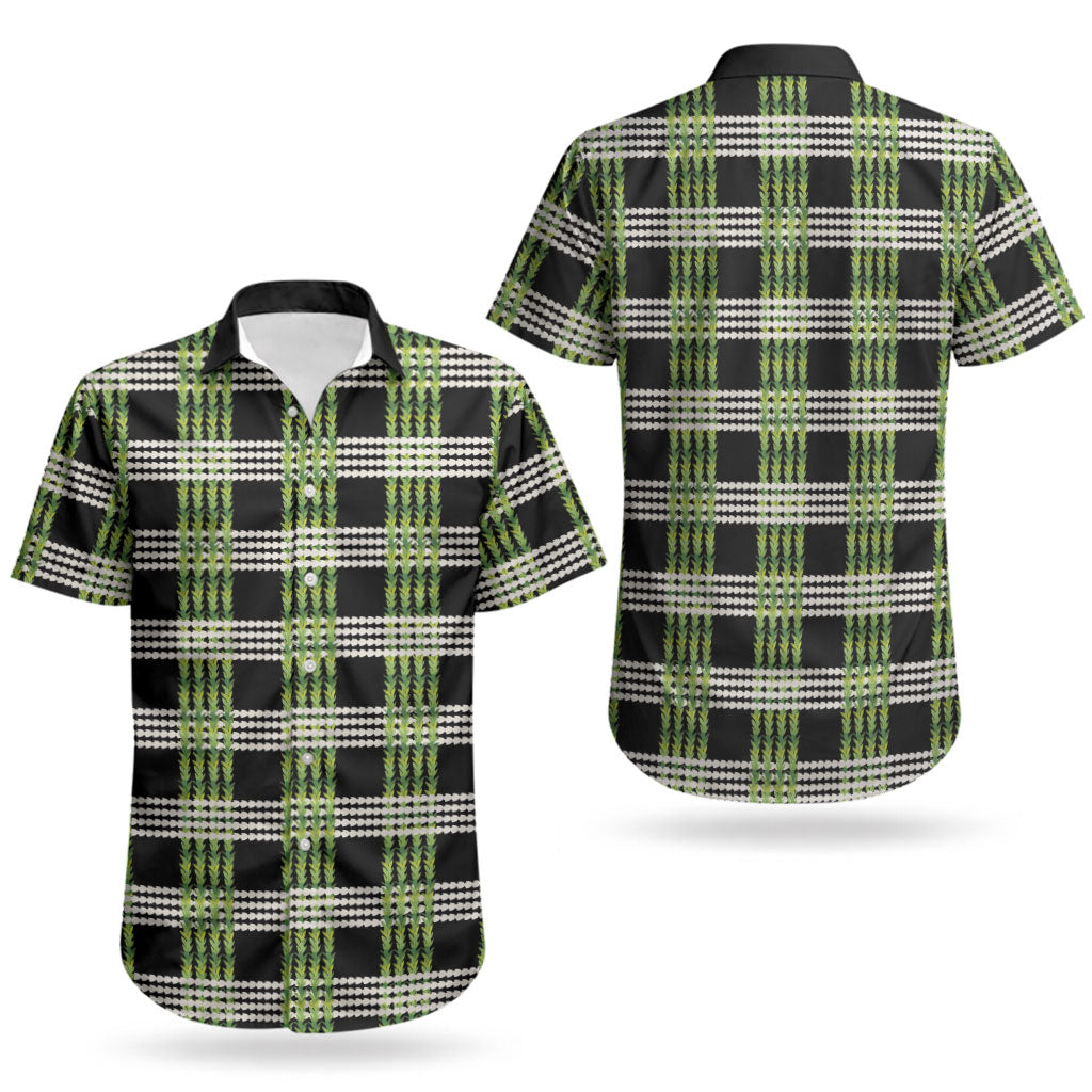 Aloha Hawaii Pakalana Pikake Lei Couples Matching Mermaid Dress and Hawaiian Shirt Palaka Inspired Hawaiian-plaid Black