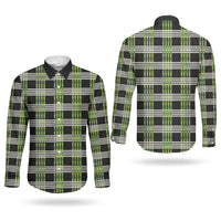 Aloha Hawaii Pakalana Pikake Lei Couples Matching Puletasi and Long Sleeve Button Shirt Palaka Inspired Hawaiian-plaid Black