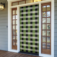 Aloha Hawaii Pakalana Pikake Lei Door Cover Palaka Inspired Hawaiian-plaid Black