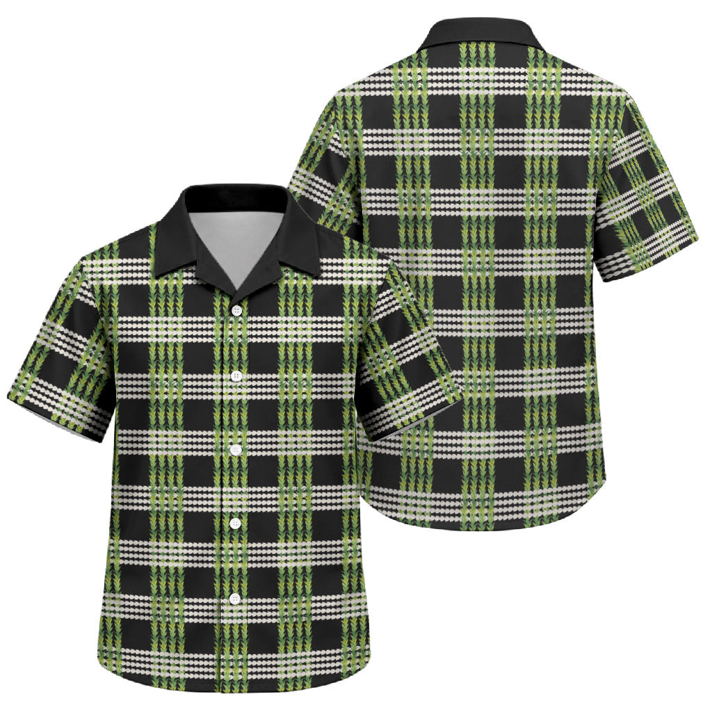 Aloha Hawaii Pakalana Pikake Lei Family Matching Summer Maxi Dress and Hawaiian Shirt Palaka Inspired Hawaiian-plaid Black