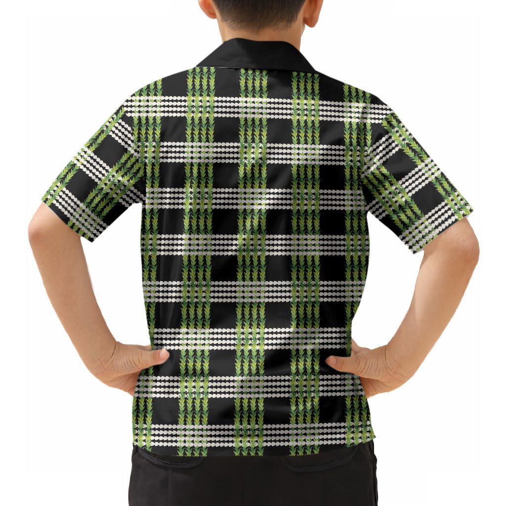Aloha Hawaii Pakalana Pikake Lei Hawaiian Shirt Palaka Inspired Hawaiian-plaid Black