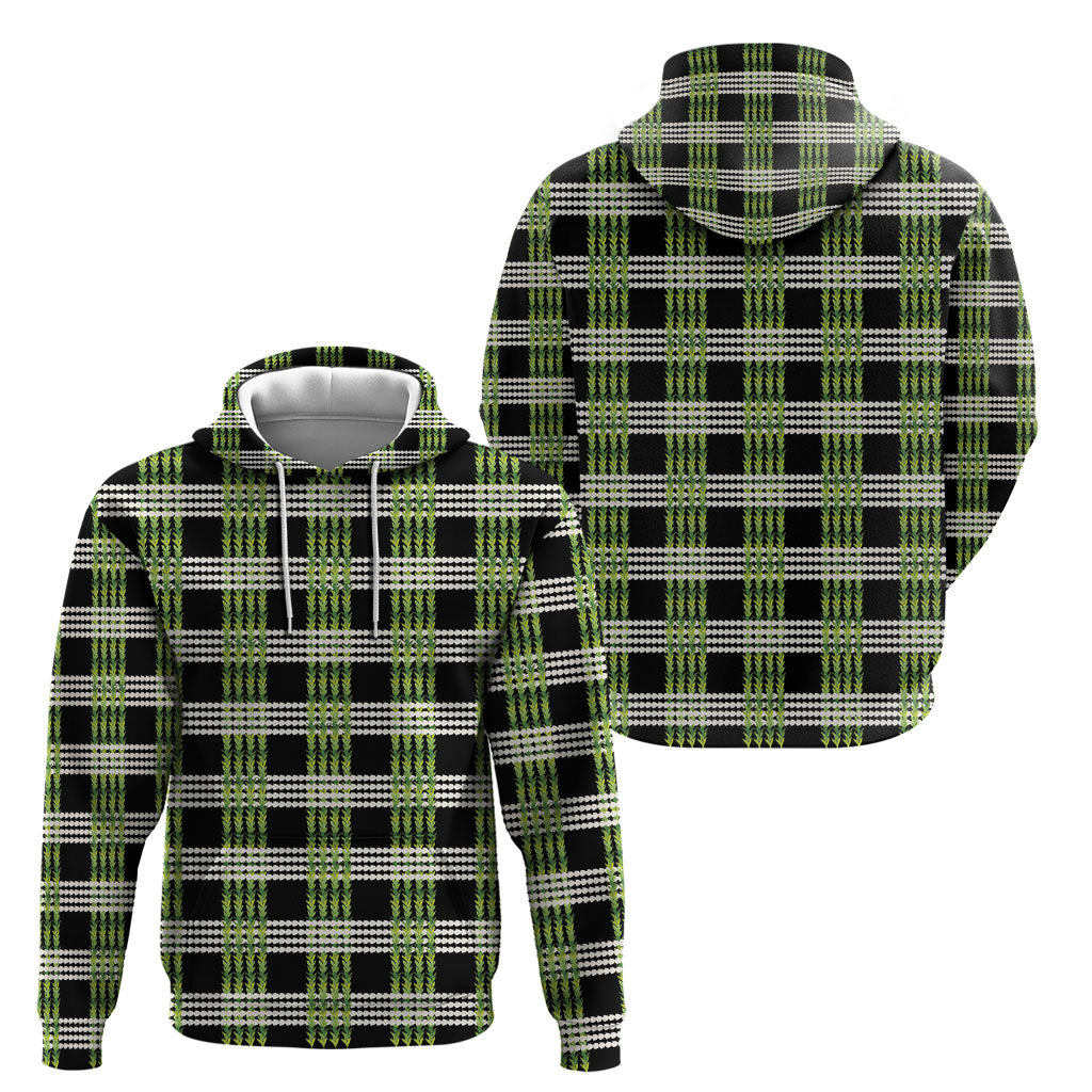 Aloha Hawaii Pakalana Pikake Lei Hoodie Palaka Inspired Hawaiian-plaid Black