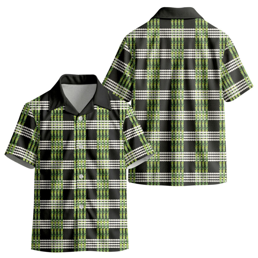Aloha Hawaii Pakalana Pikake Lei Kid Hawaiian Shirt Palaka Inspired Hawaiian-plaid Black