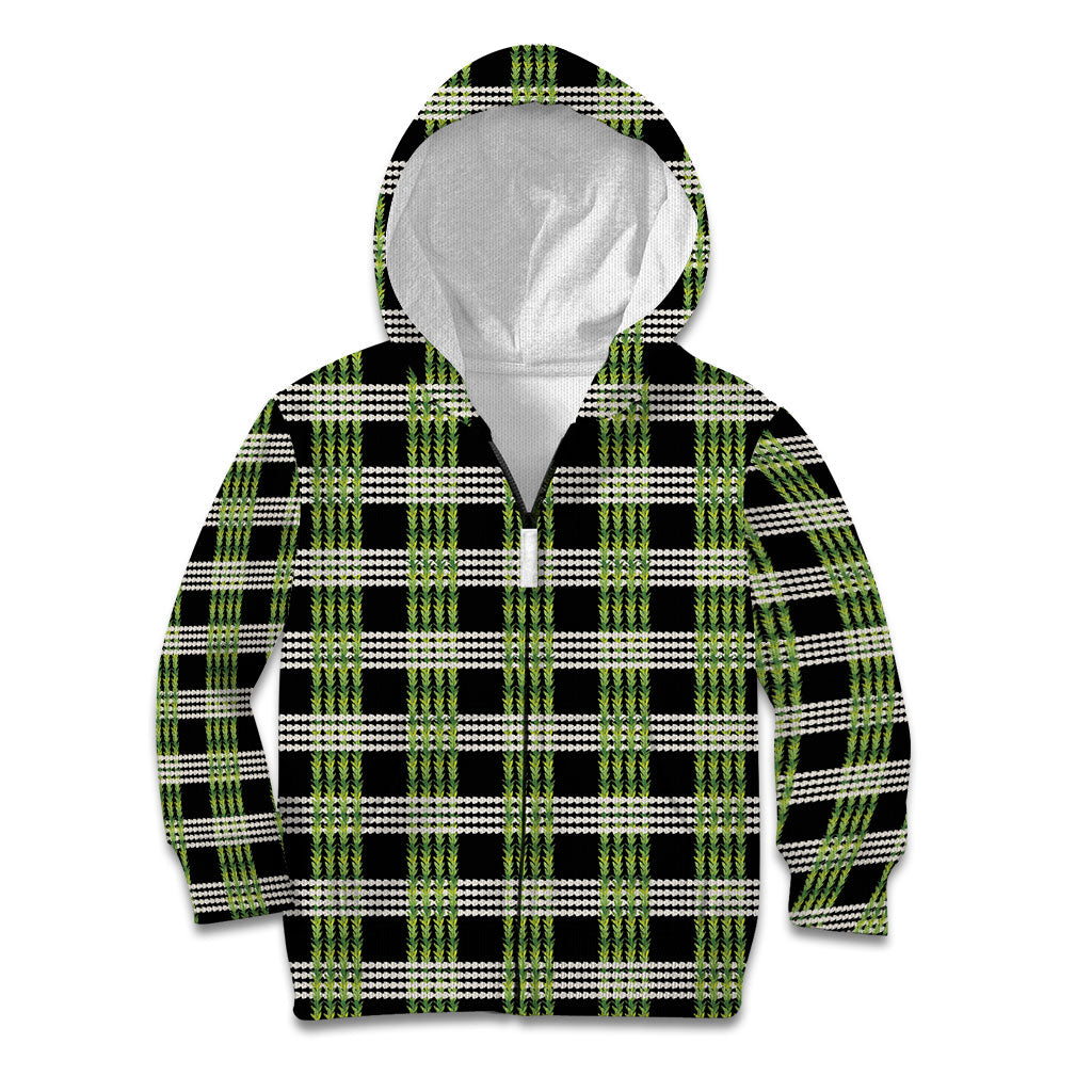 Aloha Hawaii Pakalana Pikake Lei Kid Hoodie Palaka Inspired Hawaiian-plaid Black