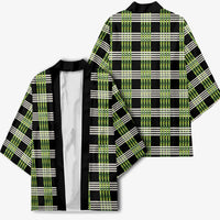 Aloha Hawaii Pakalana Pikake Lei Kimono Palaka Inspired Hawaiian-plaid Black