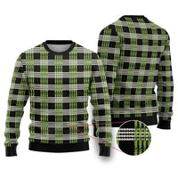 Aloha Hawaii Pakalana Pikake Lei Ugly Christmas Sweater Palaka Inspired Hawaiian-plaid Black