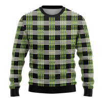 Aloha Hawaii Pakalana Pikake Lei Ugly Christmas Sweater Palaka Inspired Hawaiian-plaid Black