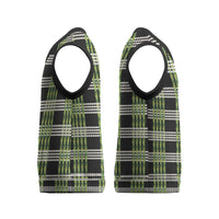 Aloha Hawaii Pakalana Pikake Lei Christmas Knitted V-Neck Vest Palaka Inspired Hawaiian-plaid Black