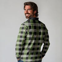 Aloha Hawaii Pakalana Pikake Lei Long Sleeve Polo Shirt Palaka Inspired Hawaiian-plaid Black
