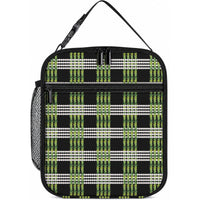 Aloha Hawaii Pakalana Pikake Lei Lunch Bag Palaka Inspired Hawaiian-plaid Black