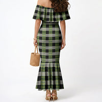 Aloha Hawaii Pakalana Pikake Lei Mermaid Dress Palaka Inspired Hawaiian-plaid Black