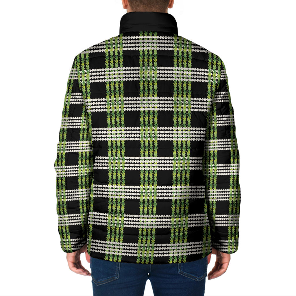 Aloha Hawaii Pakalana Pikake Lei Padded Jacket Palaka Inspired Hawaiian-plaid Black