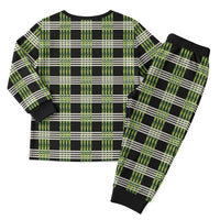 Aloha Hawaii Pakalana Pikake Lei Christmas Pajama Set Palaka Inspired Hawaiian-plaid Black