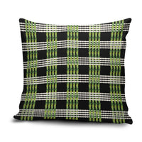 Aloha Hawaii Pakalana Pikake Lei Pillow Cover Palaka Inspired Hawaiian-plaid Black