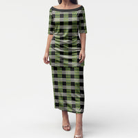 Aloha Hawaii Pakalana Pikake Lei Puletasi Palaka Inspired Hawaiian-plaid Black